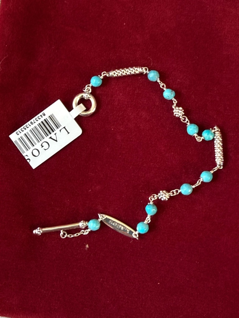 Caviar Icon Turquoise Beaded Bracelet from Lagos Size S(6) - Picture 8 of 8